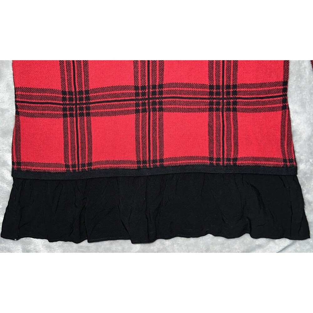 Cynthia Rowley Vintage 90s Womens S Cotton Knit Stretch Top Ruffled Bottom Check - Picture 6 of 9